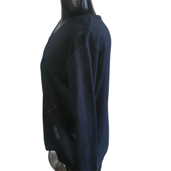 Beta's Choice Black Button-Up Cardigan Sweater XL - Picture 4 of 6